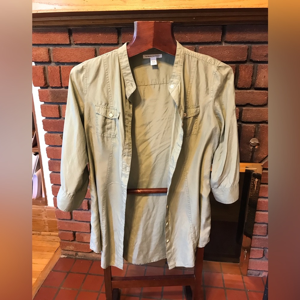 Banana Republic silk mint dress or unicorn size M